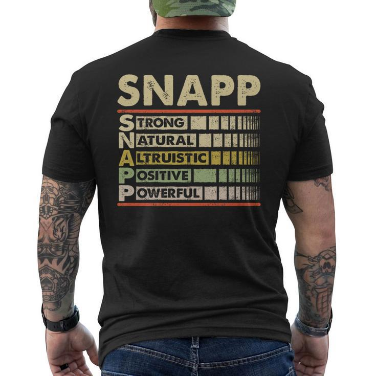 Snapp Family Name Snapp Last Name Team Men's T-shirt Back Print
