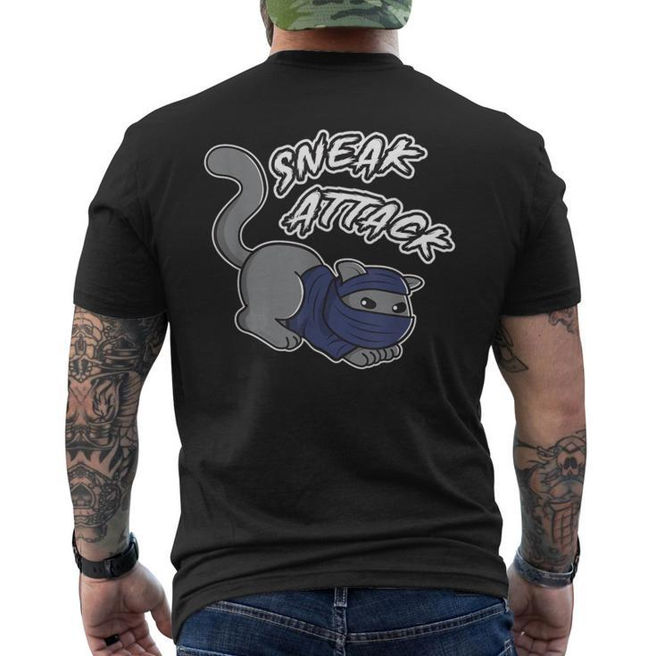 Sneak Attack Thief Gamer Video Gamer Fun Gaming Cat Men's T-shirt Back Print