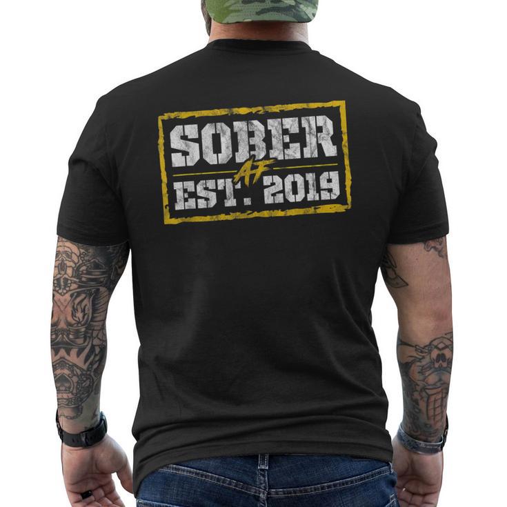 Sober Af Since 2019 3 Year Sobriety Anniversary Men's T-shirt Back Print