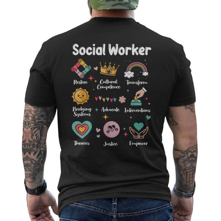 Social Worker Work Love Social Work Month Men's T-shirt Back Print