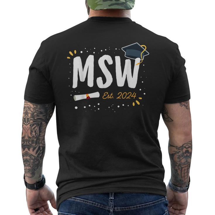 Social Worker Graduation Msw Grad Idea Est 2024 Women Men's T-shirt Back Print