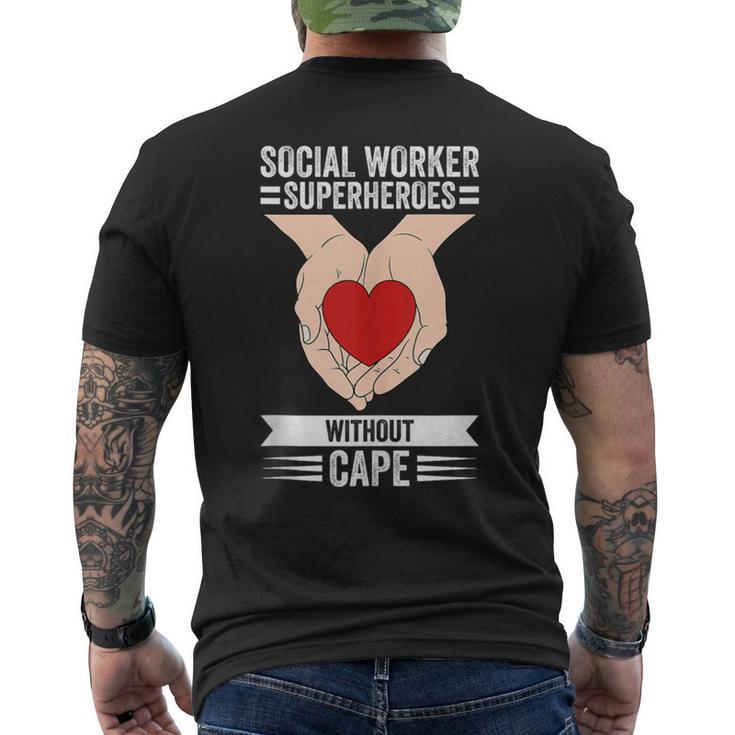 Social Worker Superheroes Without Cape Men's T-shirt Back Print