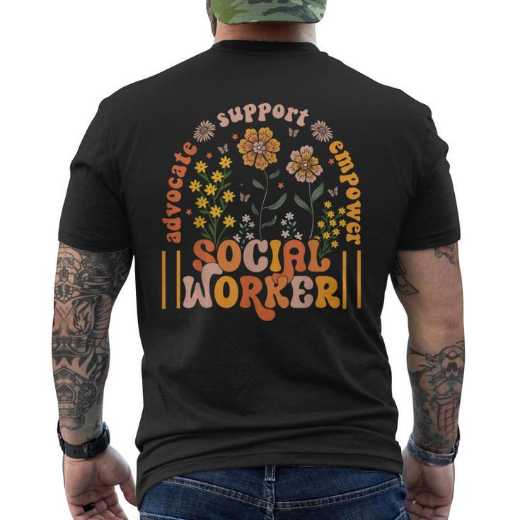 Social Worker Social Work Month Work Love Groovy Men's T-shirt Back Print