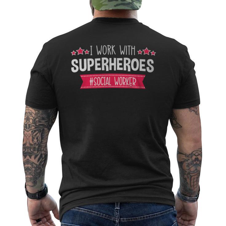 Social Workers Msw School Quote Work Superheroes Men's T-shirt Back Print