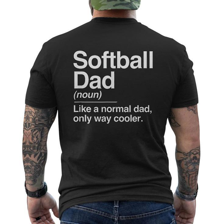 Softball Dad Definition Mens Back Print T-shirt