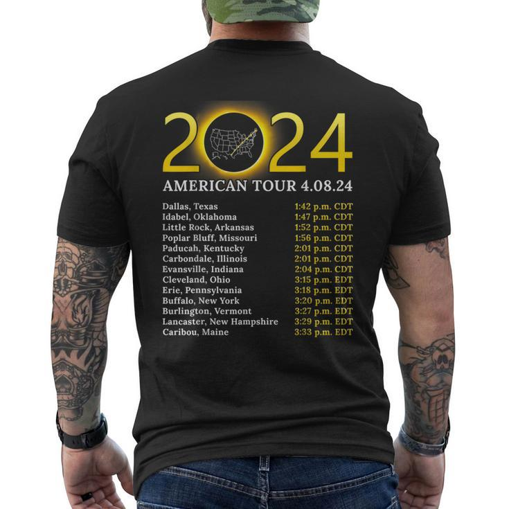 Solar Eclipse 2024 American Tour 2024 Totality Total Usa Map Men's T-shirt Back Print