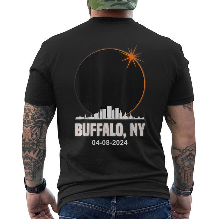 Solar Eclipse 2024 Buffalo Skyline Total Solar Eclipse Men's T-shirt Back Print