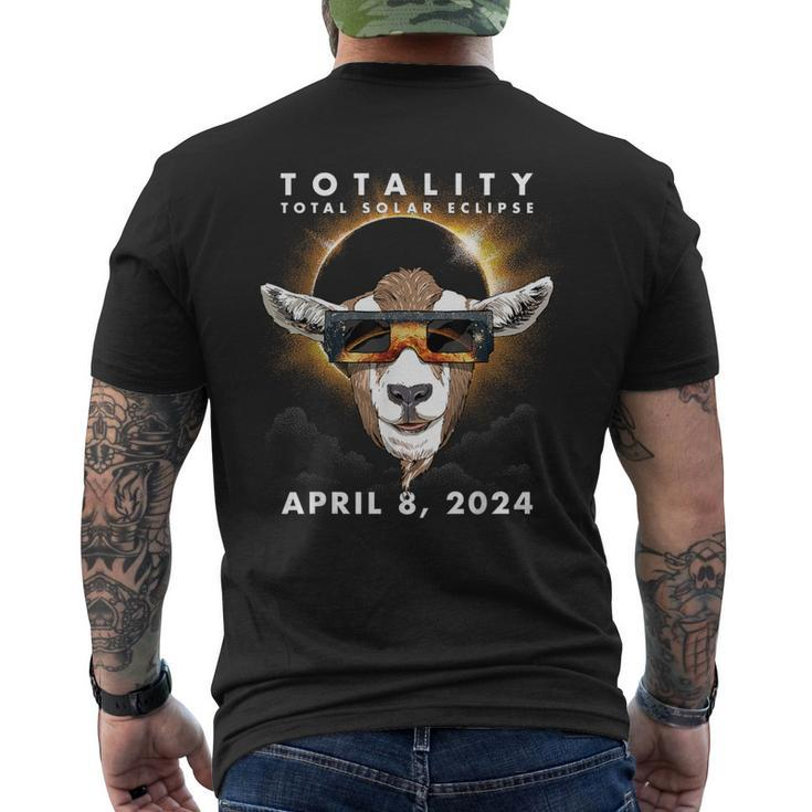 Solar Eclipse 2024 Goat Wearing Eclipse Glasses Men's T-shirt Back Print