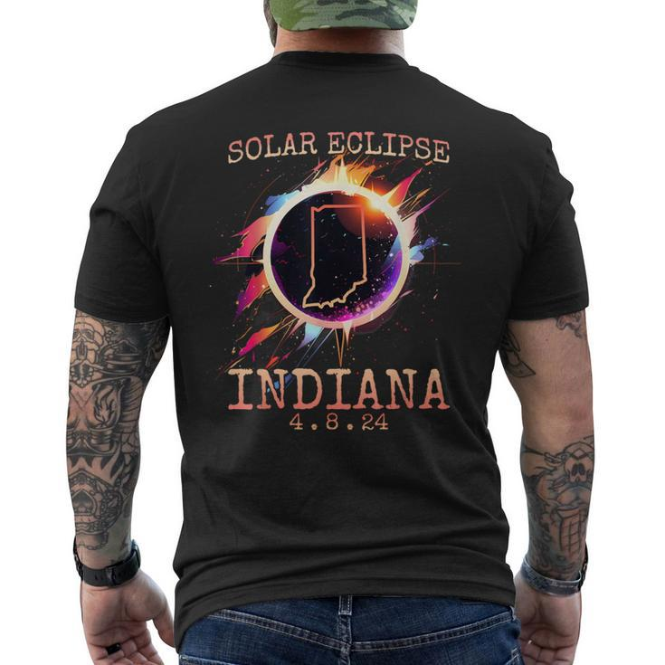 Solar Eclipse 2024 Indiana State Totality Usa Path Souvenir Men's T-shirt Back Print