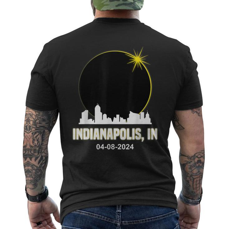 Solar Eclipse 2024 Indianapolis Skyline Indiana Eclipse Men's T-shirt Back Print