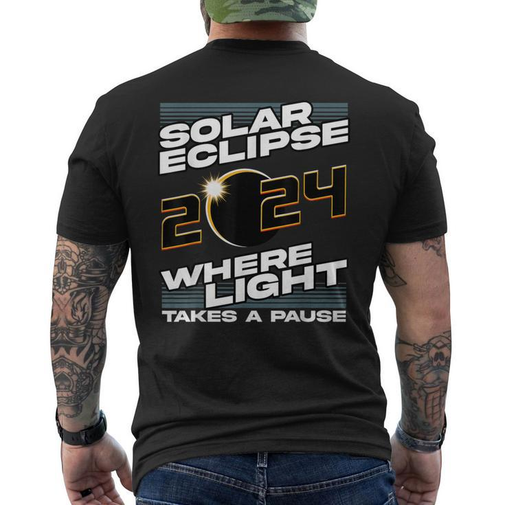 Solar Eclipse 2024 Where Light Takes A Pause Solar Eclipse Men's T-shirt Back Print