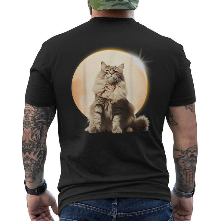 Solar Eclipse 2024 Maine Coon Cat America Totality Men's T-shirt Back Print