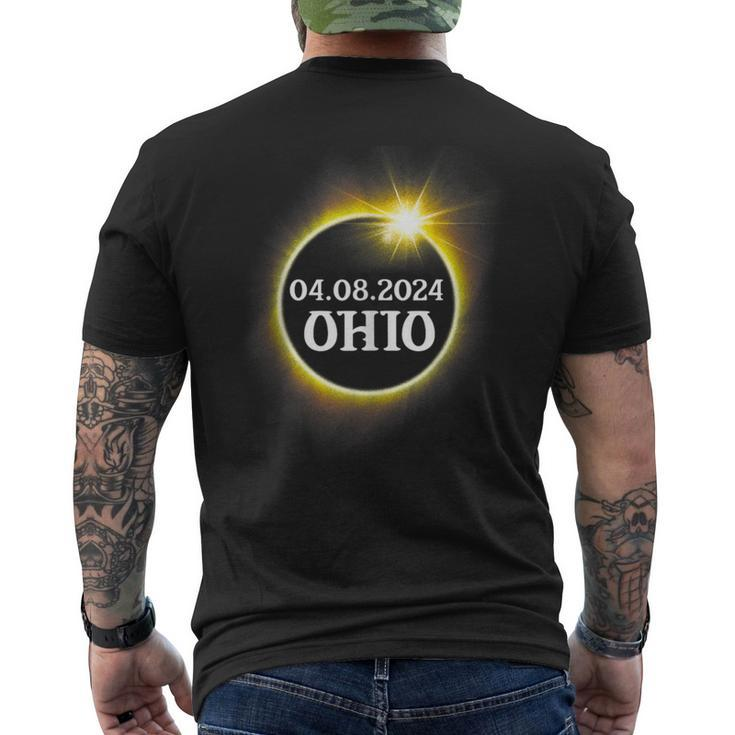 Solar Eclipse 2024 Ohio Usa State Totality Path Souvenir Men's T-shirt Back Print