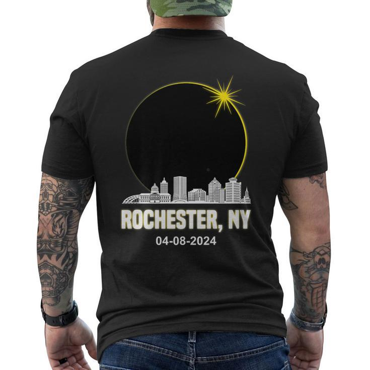 Solar Eclipse 2024 Rochester Skyline New York Solar Eclipse Men's T-shirt Back Print