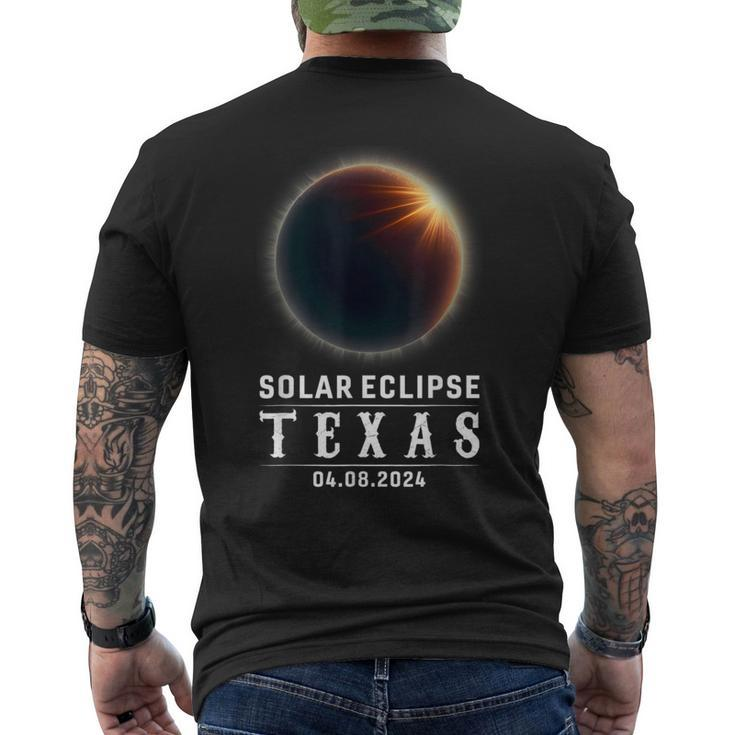 Solar Eclipse 2024 State Texas Total Solar Eclipse Men Men's T-shirt Back Print