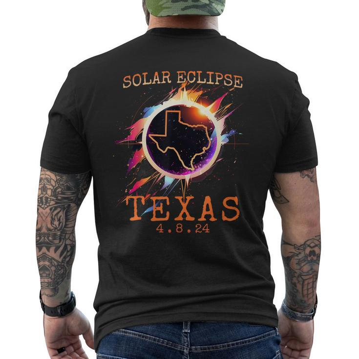 Solar Eclipse 2024 Texas Usa State Totality Path Souvenir Men's T-shirt Back Print