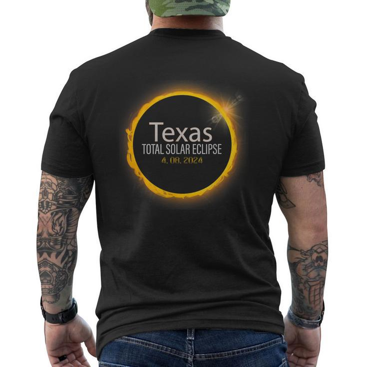 Solar Eclipse 2024 Total Solar Eclipse State Texas Men's T-shirt Back Print