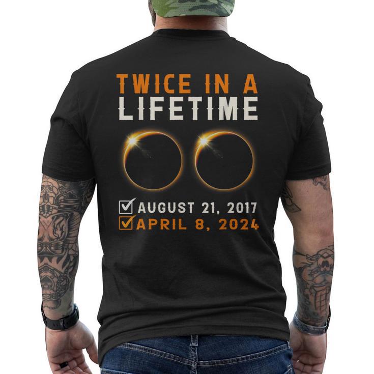 Total Solar Eclipse Twice In A Lifetime 2024 Usa Map Men's T-shirt
