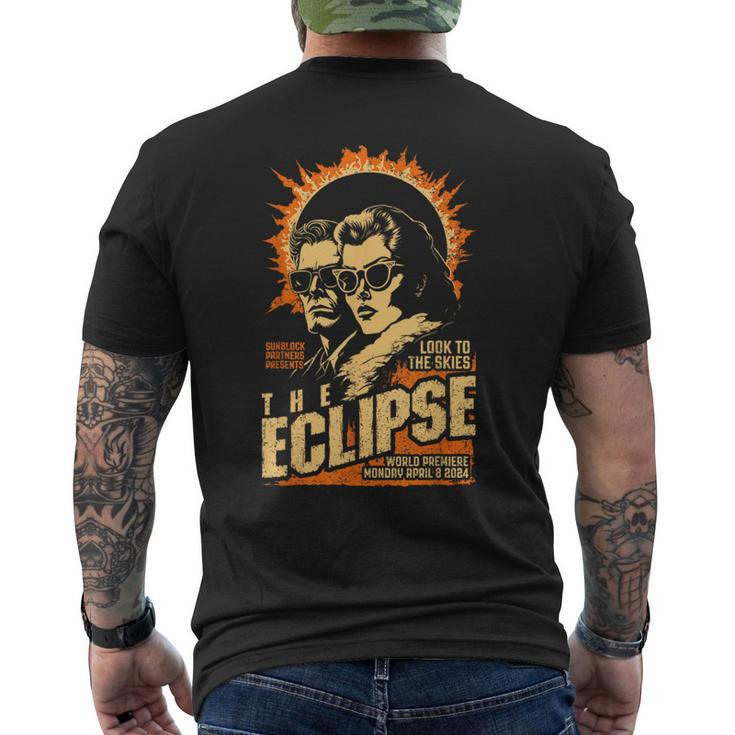 Solar Eclipse 2024 Vintage Science Fiction Movie Poster Men's T-shirt Back Print