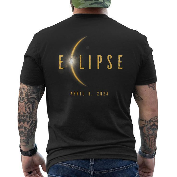 Solar Eclipse 40824 Totality Spring 2024 Astronomy Grunge Men's T-shirt Back Print