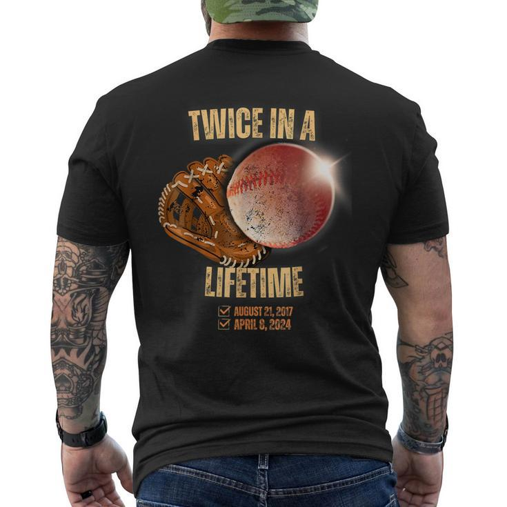 Solar Eclipse Baseball Twice In Lifetime 2024 Men's T-shirt Back Print