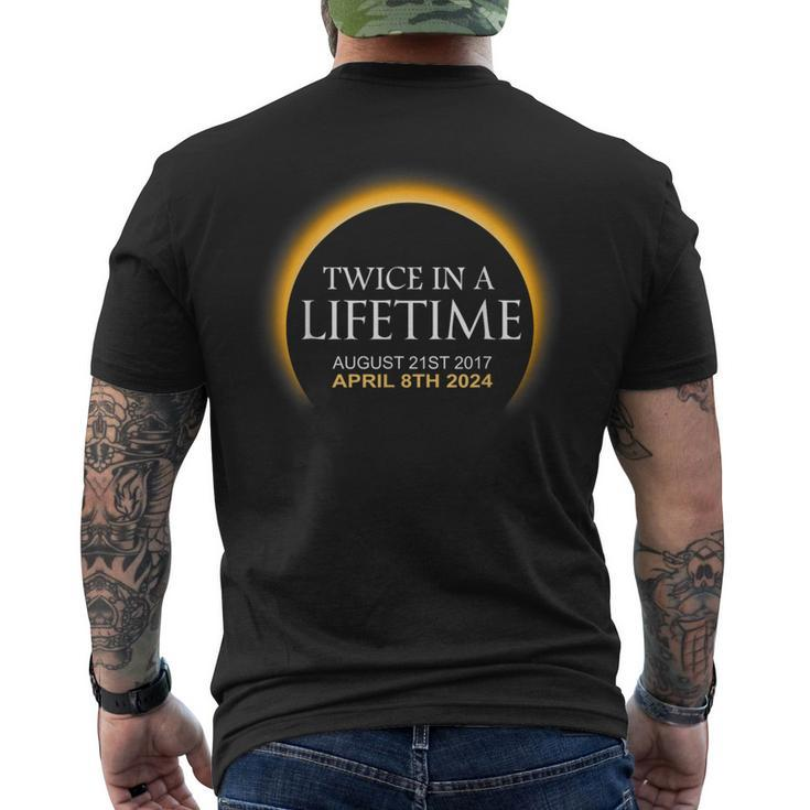 Solar Eclipse Twice In Lifetime 2024 Solar Eclipse Men's T-shirt Back Print