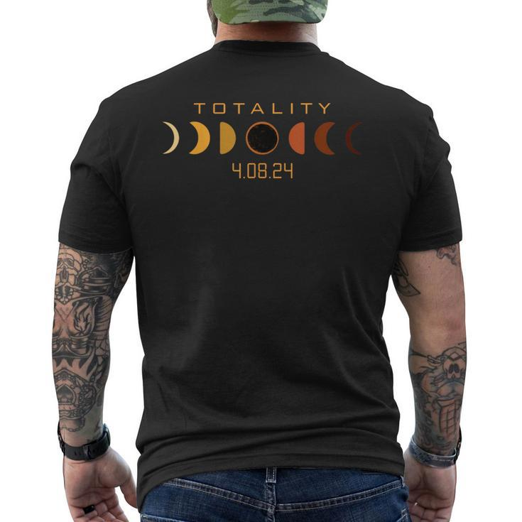 Solar Lunar Eclipse April 8 2024 Totality Astronomy Eclipse Men's T-shirt Back Print