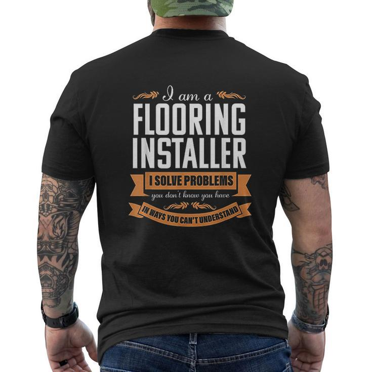Solve Flooring Installer Carpet Installation Contractor Mens Back Print T-shirt - Thegiftio