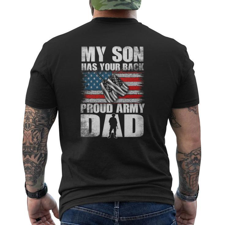 My Son Has Your Back Proud Army Dad Military Dad Mens Back Print T-shirt