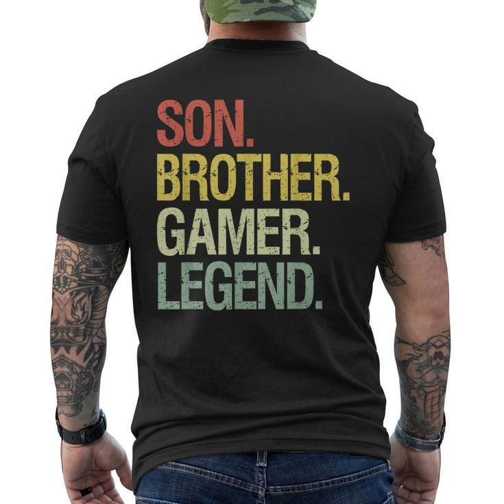 Son Brother Gamer Legend Gaming For Nage Boys Men's T-shirt Back Print