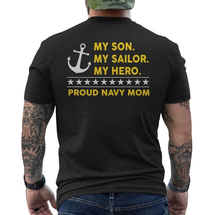 My Son My Sailor My Hero Proud Navy Mom Men's T-shirt Back Print
