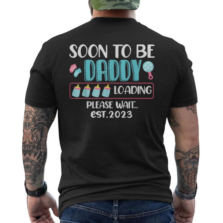 Soon To Be Daddy 2023 Loading Baby Shower Gender Reveal Men's T-shirt Back Print