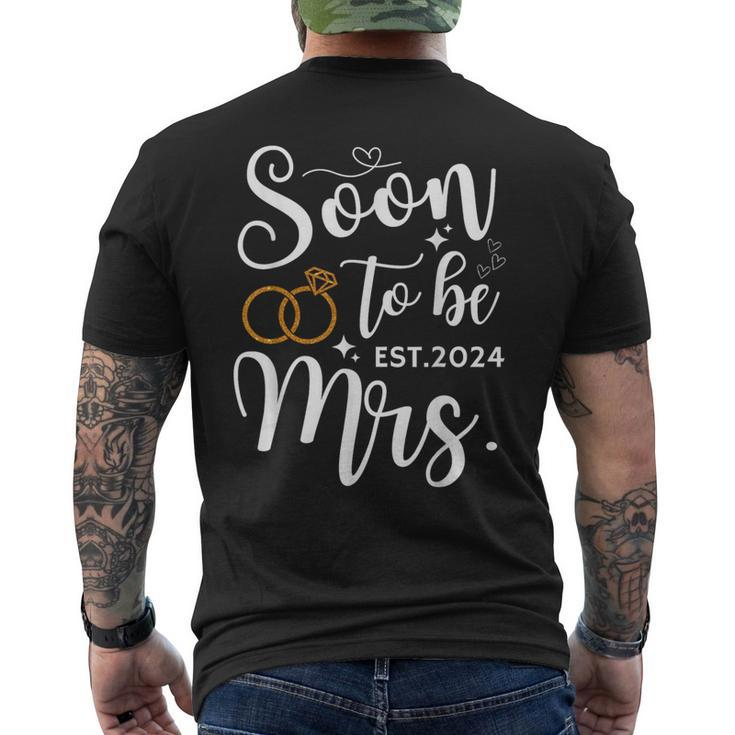 Soon To Be Mrs 2024 Bride Future Bachelorette Party Wedding Men's T-shirt Back Print