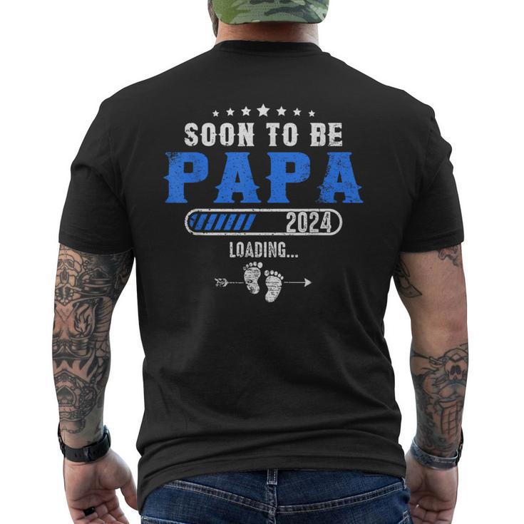 Soon To Be Papa Est 2024 Retroatertag New Daddy T-Shirt mit Rückendruck