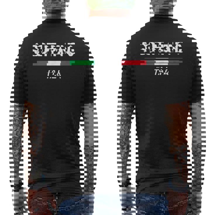 Soprano Italian Name Italy Flag Italia Family Surname Men's T-shirt Back Print
