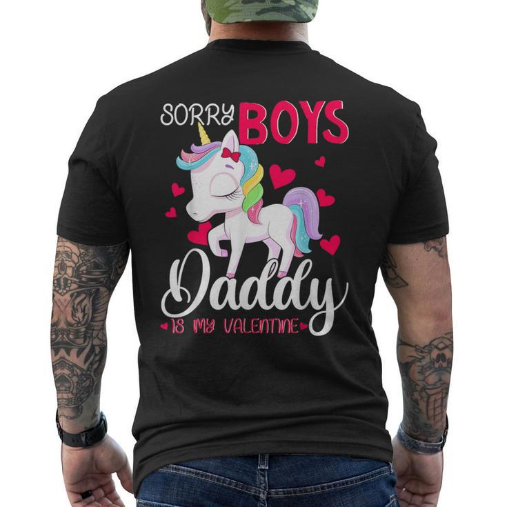 Sorry Boys Daddy Is My Valentine's Day Unicorn Men's T-shirt Back Print