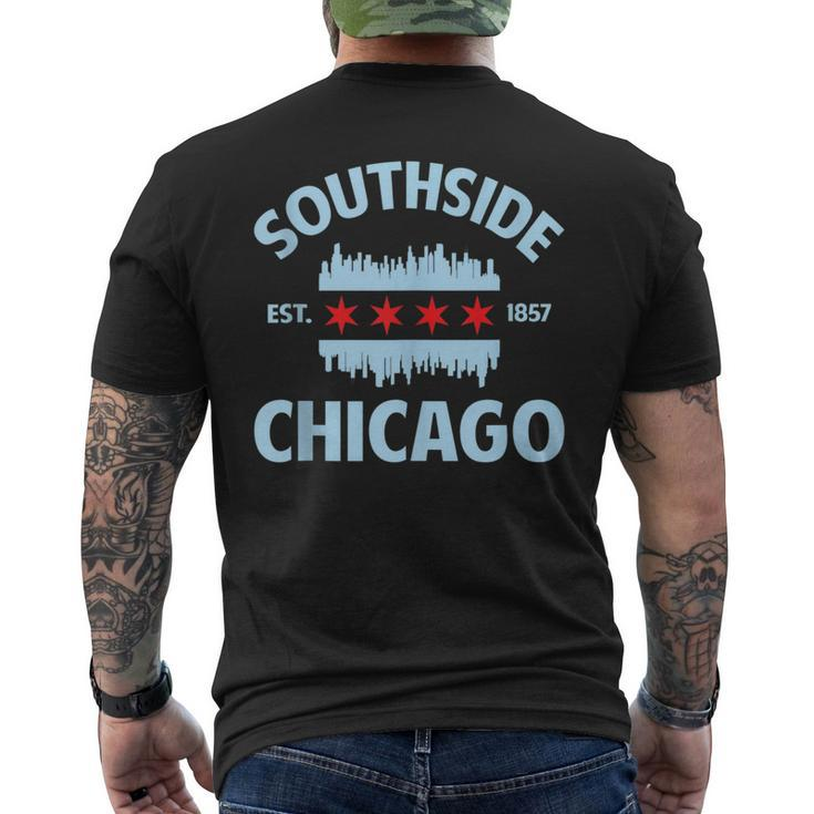 Southside Chicago Flag Skyline Men's T-shirt Back Print