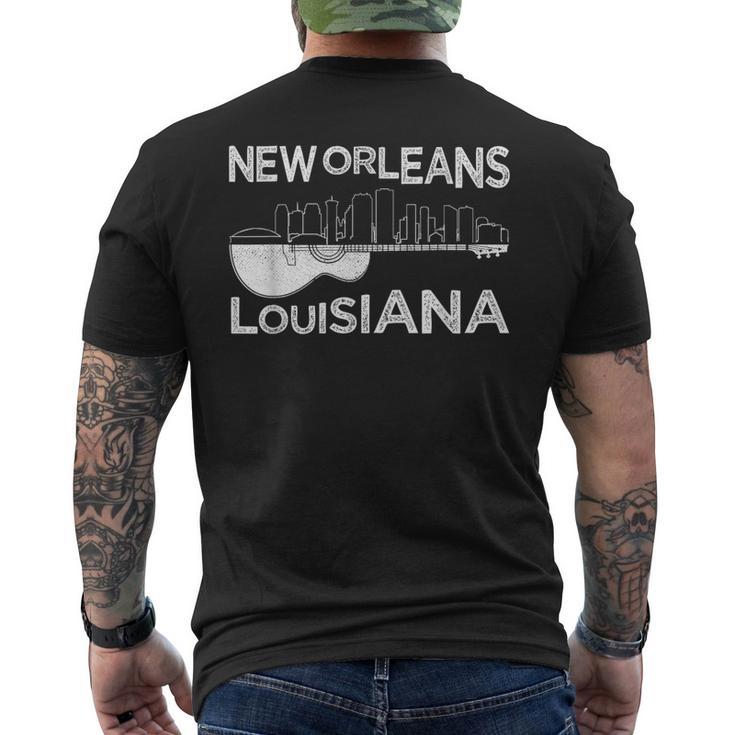 Souvenir New Orleans Guitar Music Louisiana New Orleans Men's T-shirt Back Print