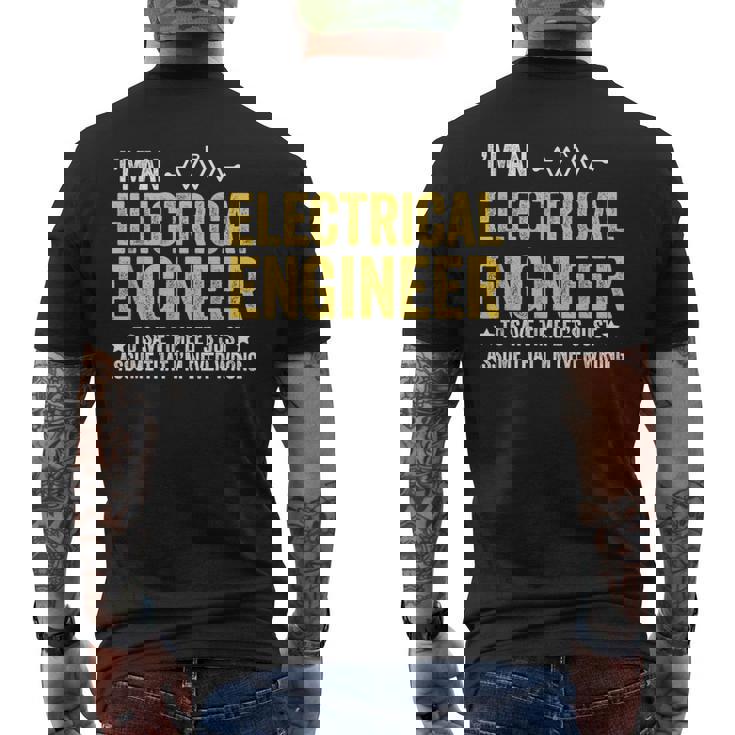 Soy Ingeniero Eléctrico Ingeniería Gracioso Electricista Camiseta Hombre Estampado Espalda