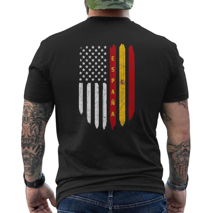 Spanish American Flag Spain Roots Dad Espana Tank Top Mens Back Print T-shirt