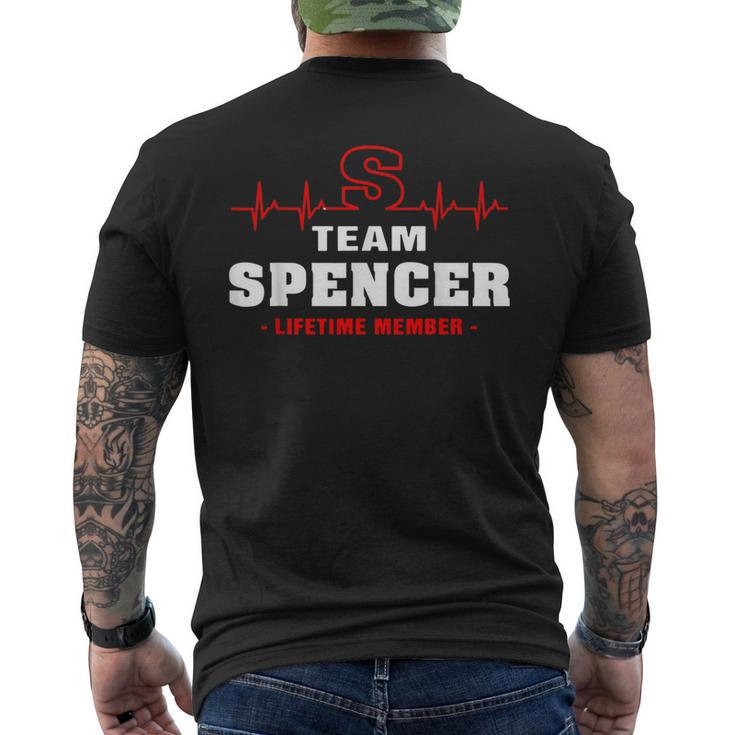 Spencer Surname Family Name Team Spencer Lifetime Member Men's T-shirt Back Print