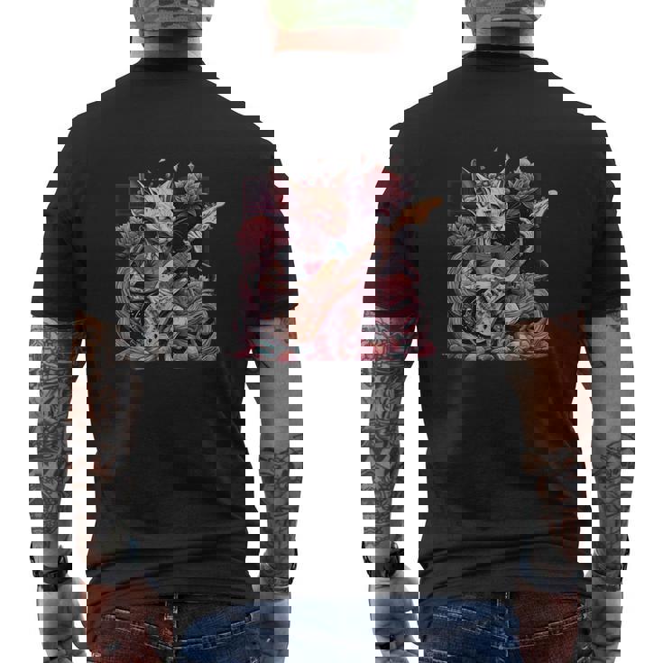 Sphynx Chat Jouant Guitare Électrique Rock T-shirt imprimé au dos