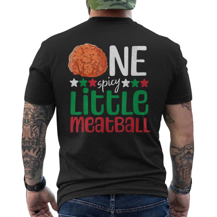 Spicy Little Meatball Italian 1St Birthday 1 Year Old Party Men's T-shirt Back Print