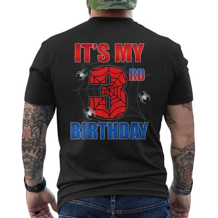Spider Web 3 Years Old It's My 3Rd Birthday Boy Party Men's T-shirt Back Print