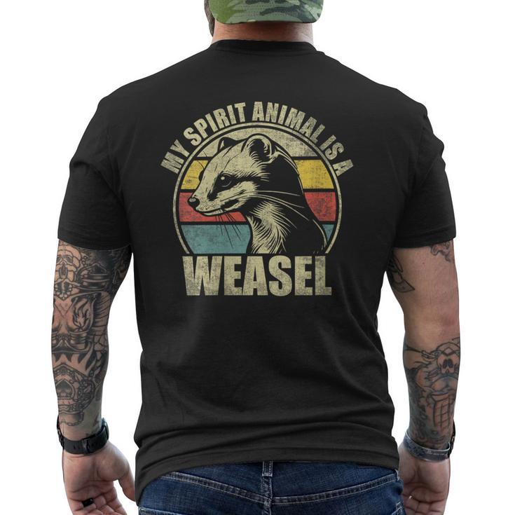 My Spirit Animal Is A Weasel Vintage Weasel Lover Men's T-shirt Back Print