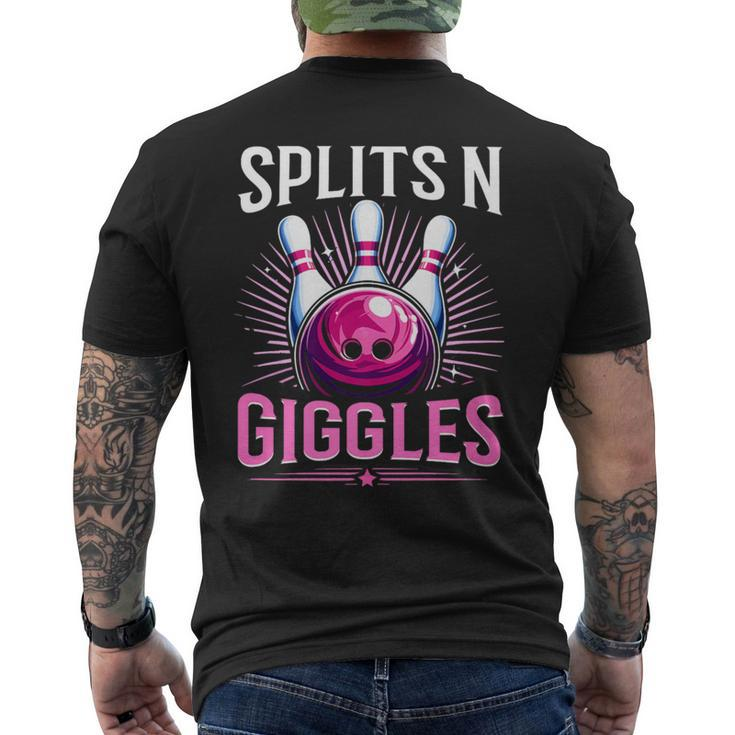 Splits 'N Giggles Bowling Team Bowler Sports Player Men's T-shirt Back Print