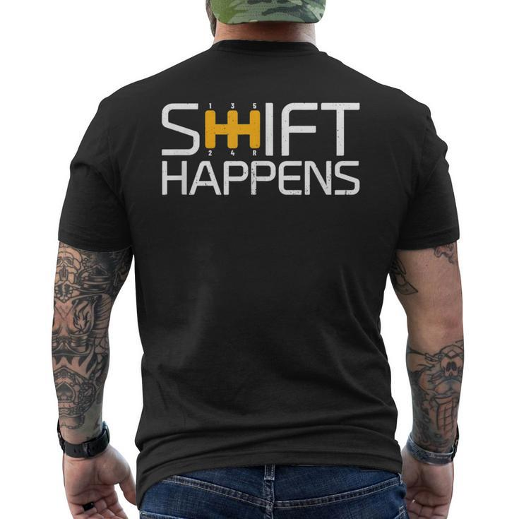 Sports Cars Street Racing Shift Happens Race Car Men's T-shirt Back Print