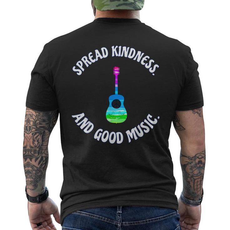 Spread Kindness And Good Music Guitar Love T Men's T-shirt Back Print