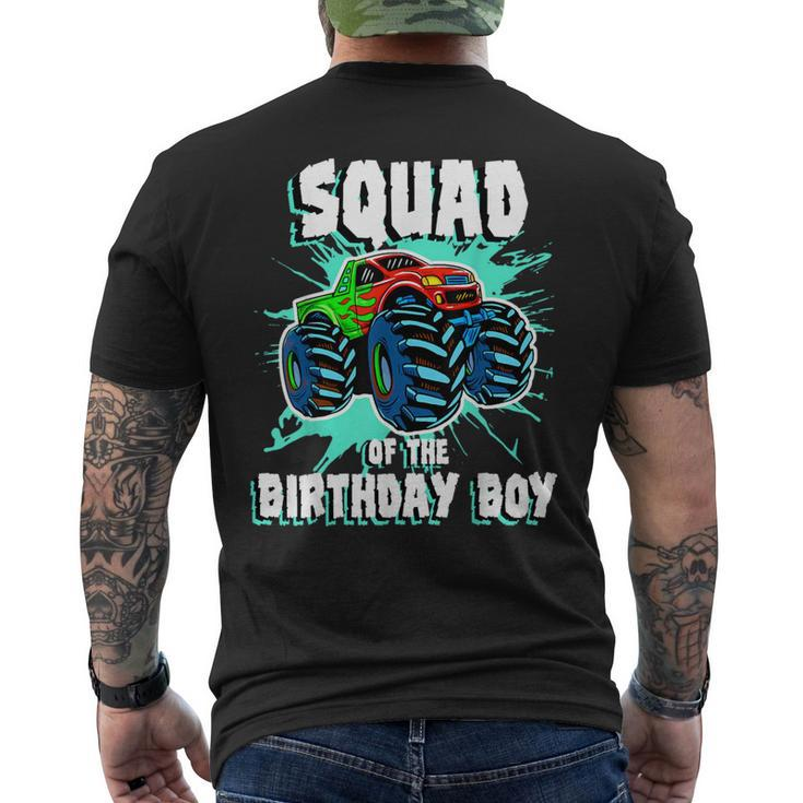 Squad Of The Birthday Boy Monster Truck Birthday Party Men's T-shirt Back Print