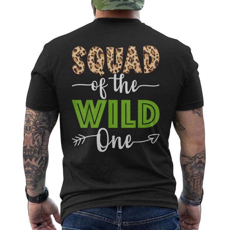 Squad Of The Wild One Zoo Animal 1St Birthday Safari Theme Men's T-shirt Back Print